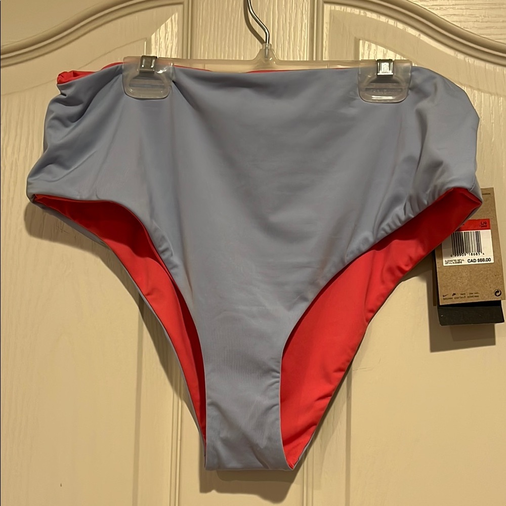 NWT - Nike Women's High-Waisted Bikini Swim Bottom - Size L, reversible